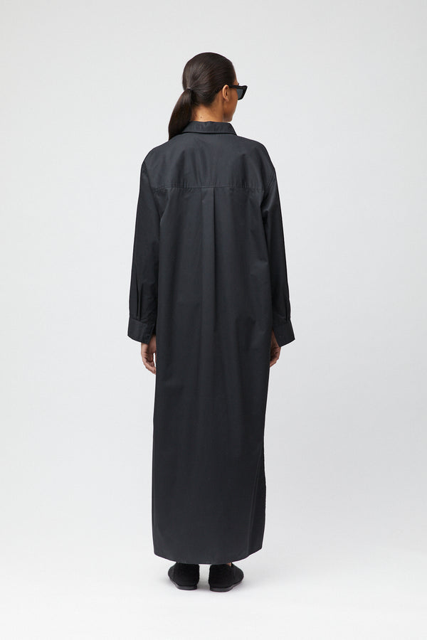 Fall Winter Spring Summer Coastal Shirt Dress Jet Black