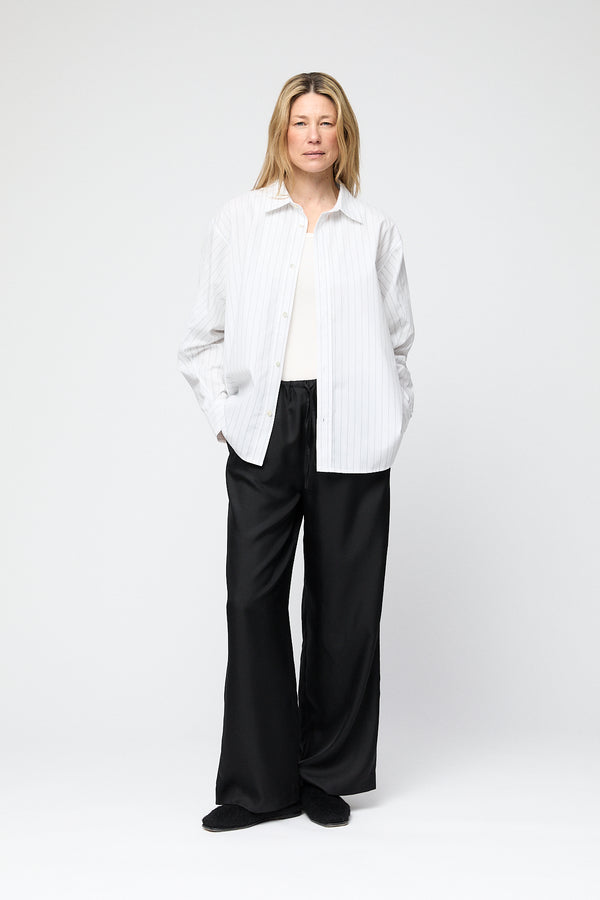 fall winter spring summer Coastal Shirt White Black Pinstripe