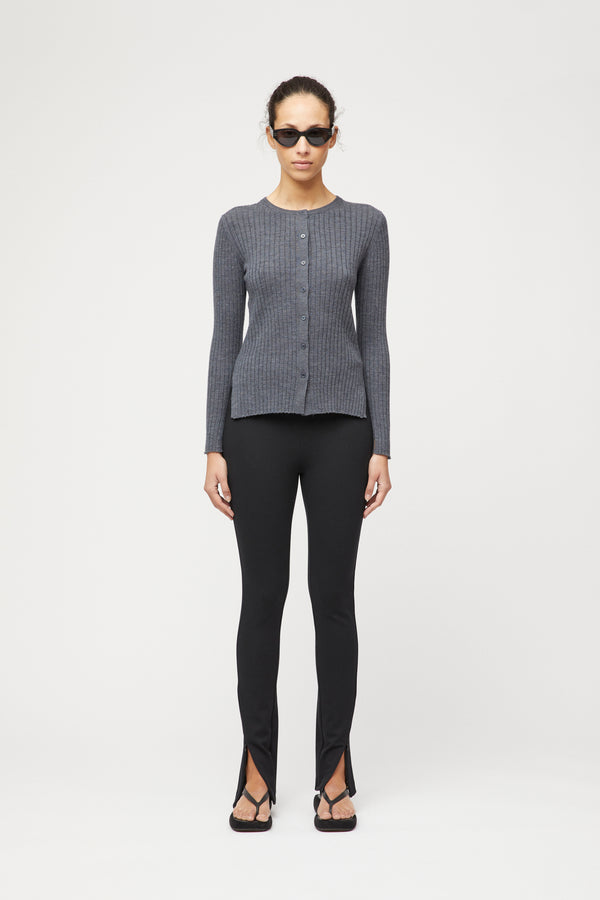 Fall Winter Spring Summer Colette Cardigan Charcoal Gray Melange