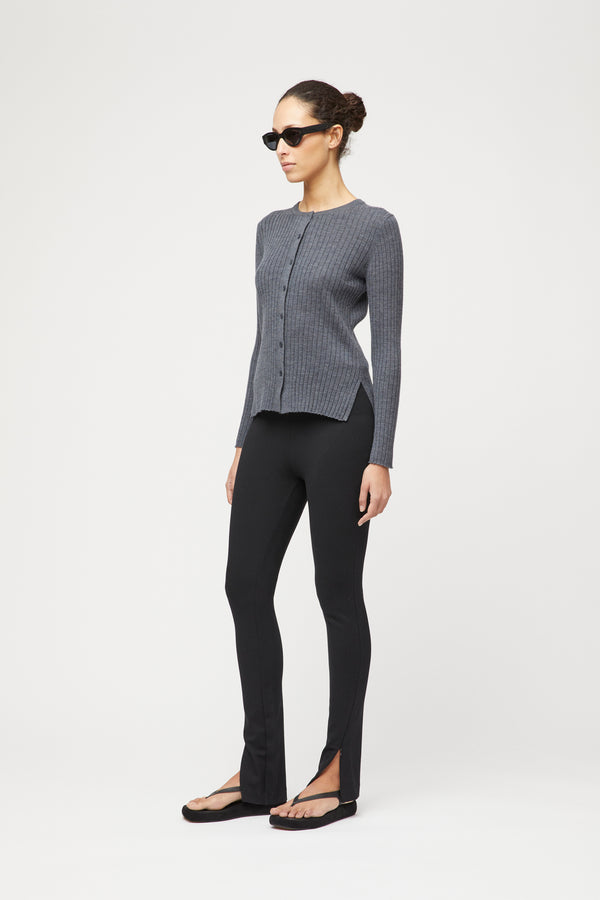 Fall Winter Spring Summer Colette Cardigan Charcoal Gray Melange