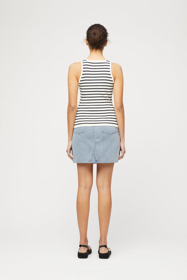 Fall Winter Spring Summer Cotton Spark Tank Vanilla Navy Stripe