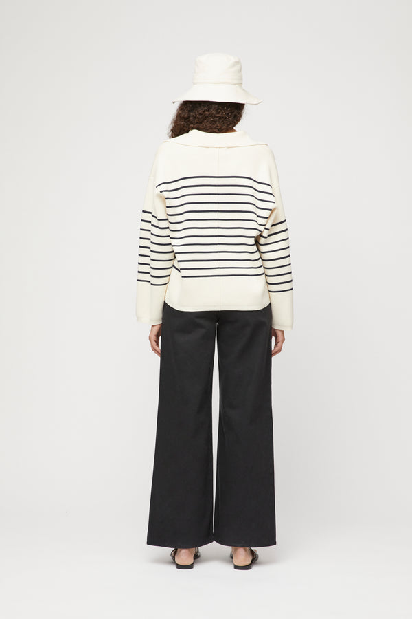 Fall Winter Spring Summer Cotton Storm Knit Sand Vanilla Stripe