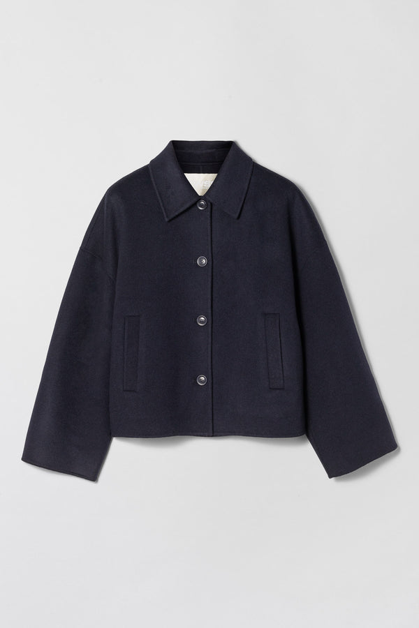 fall winter spring summer Cropped Double Jacket Navy