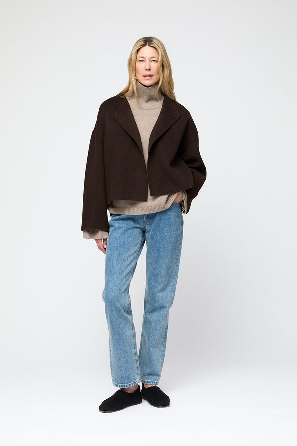 Fall Winter Spring Summer Double Cocoon Jacket Molé Brown