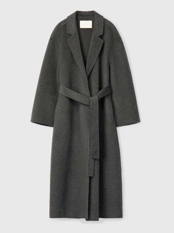 Fall Winter Spring Summer Double Wrap Coat Charcoal