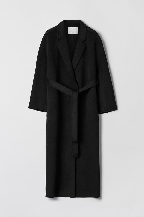 fall winter spring summer Double Wrap Coat Jet Black
