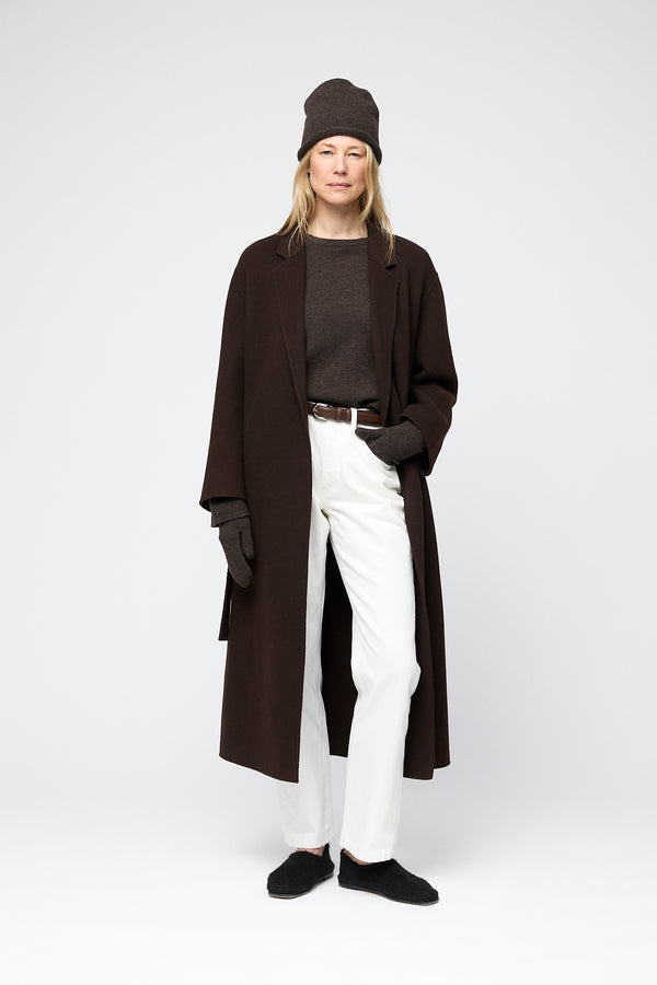 fall winter spring summer Double Wrap Coat Molé Brown