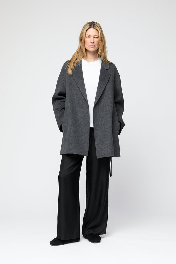 Fall Winter Spring Summer Double Wrap Jacket Charcoal