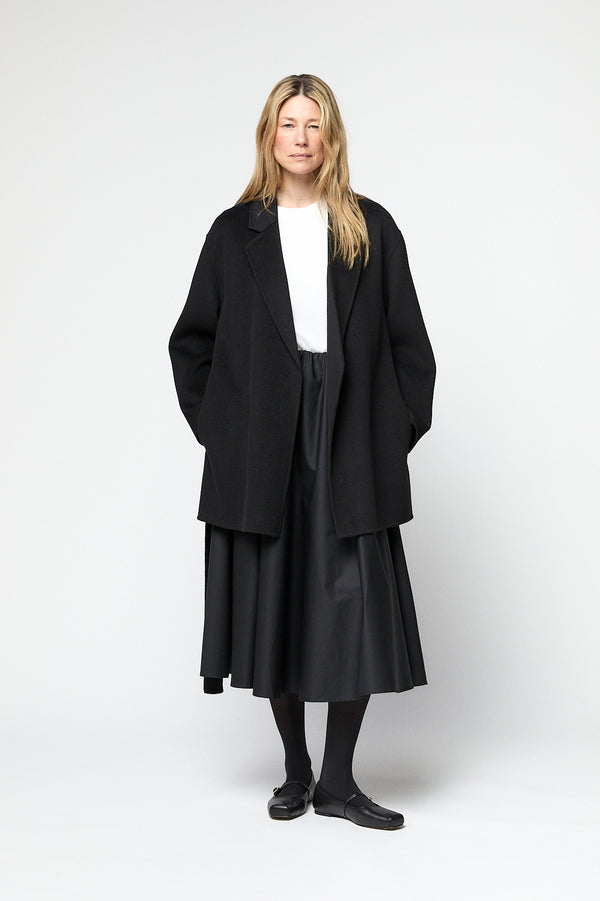 fall winter spring summer Double Wrap Jacket Jet Black