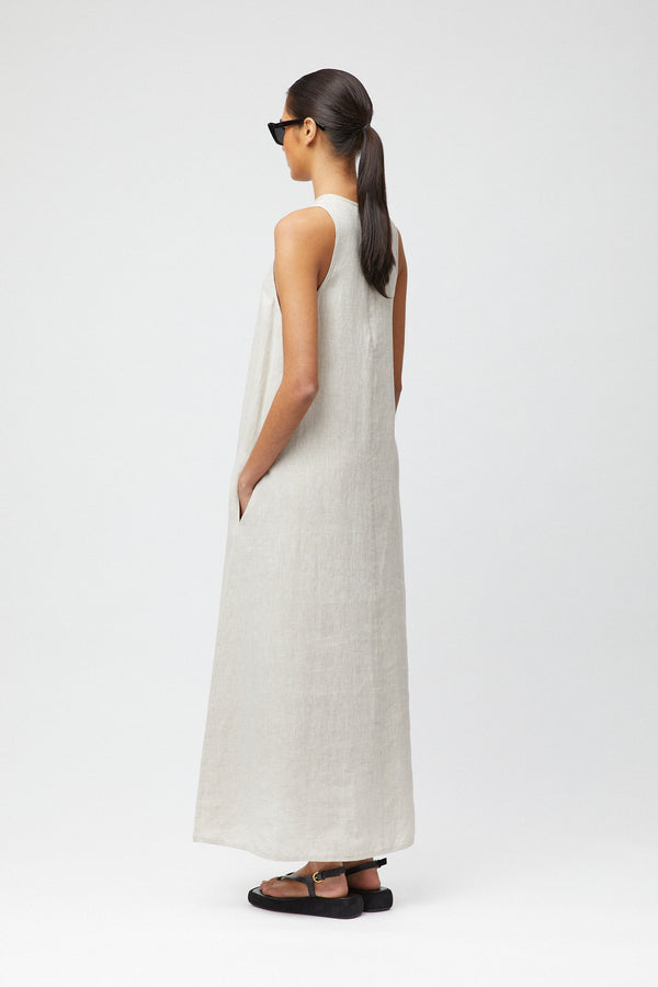 Fall Winter Spring Summer Esplanade Linen Maxi Dress Natural Linen