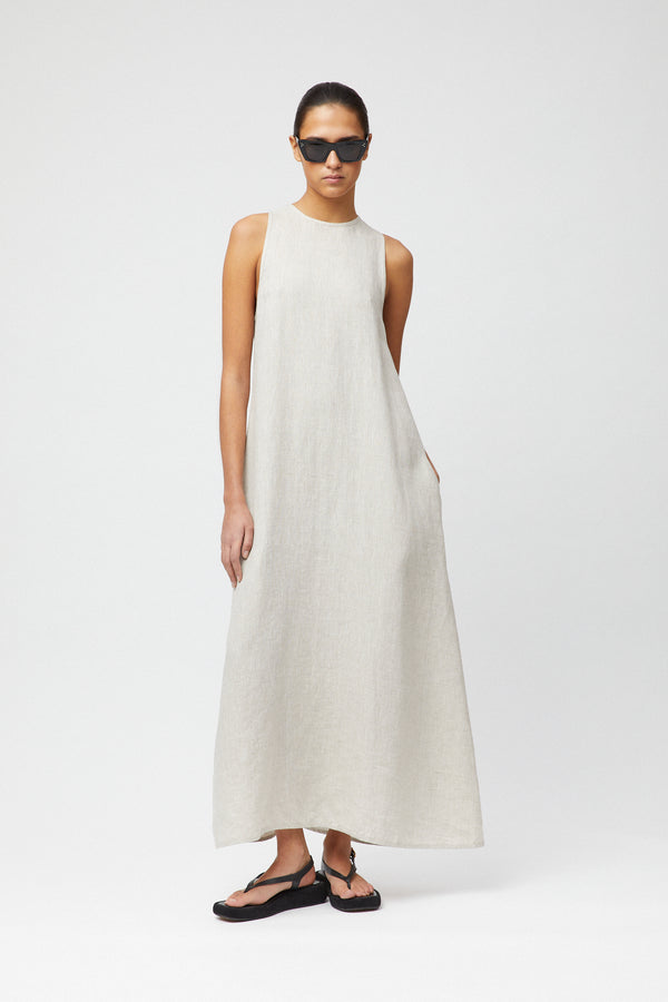 fall winter spring summer Esplanade Linen Maxi Dress Natural Linen