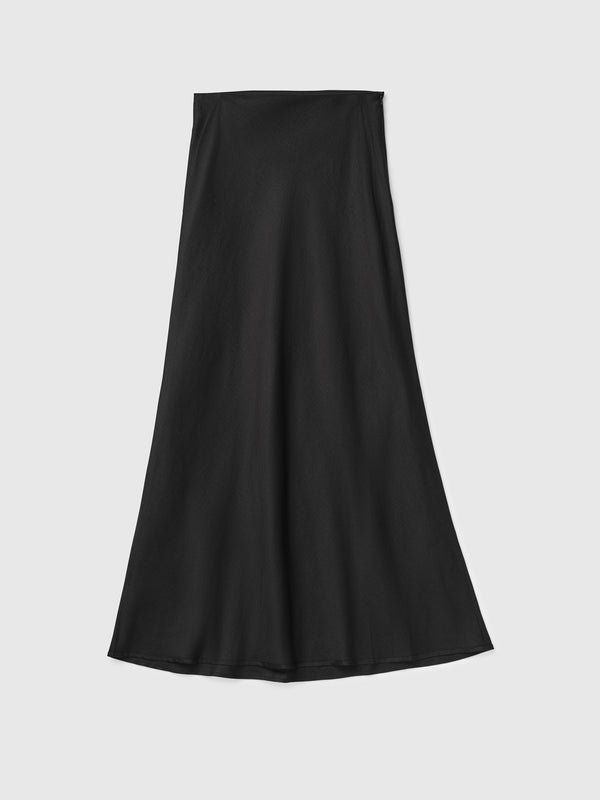 Fall Winter Spring Summer Esplanade Linen Skirt Jet Black