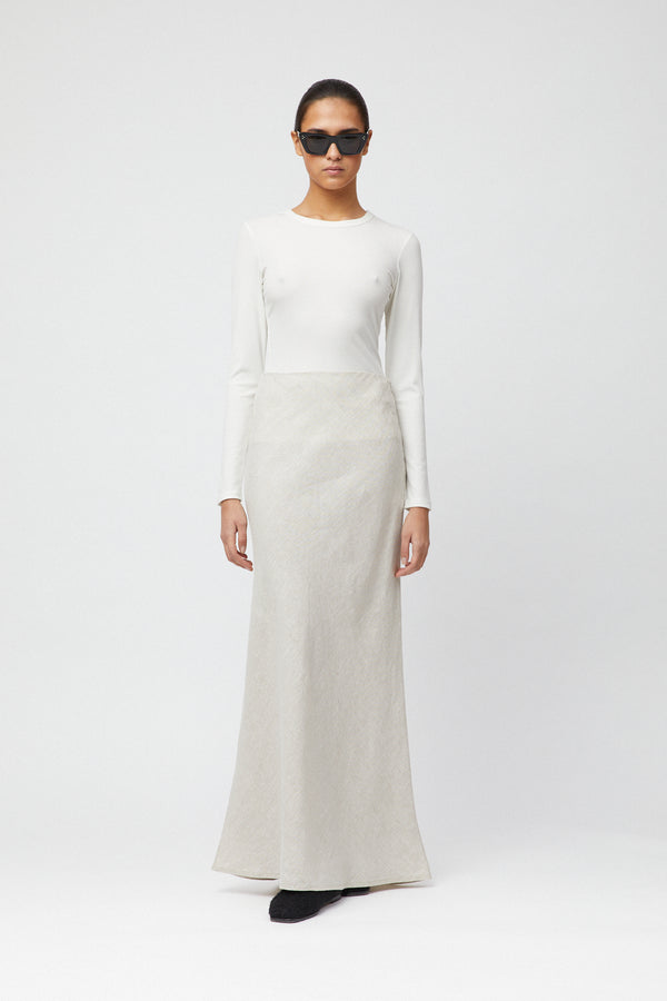 fall winter spring summer Esplanade Linen Skirt Natural Linen