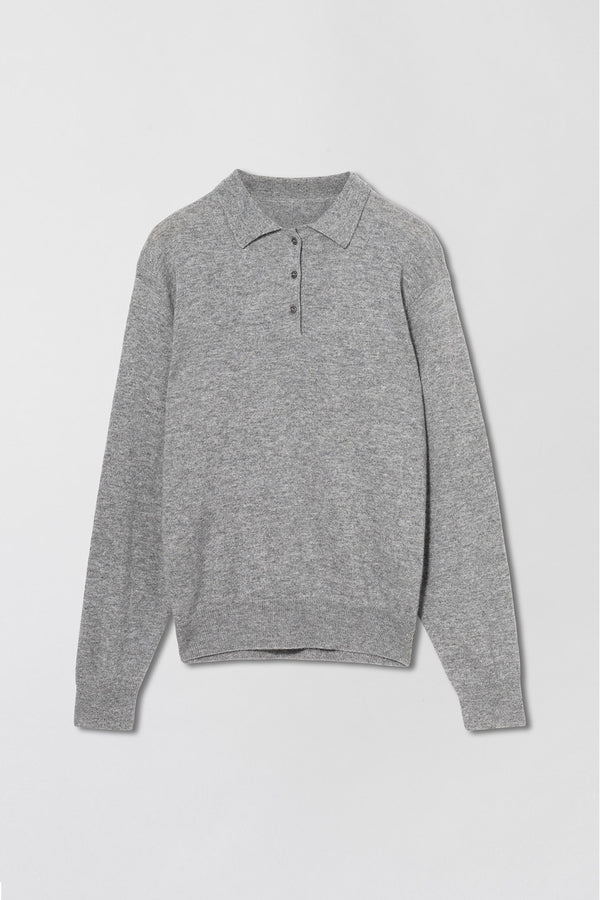 Fall Winter Spring Summer Estate Cashmere Pique Gray Melange