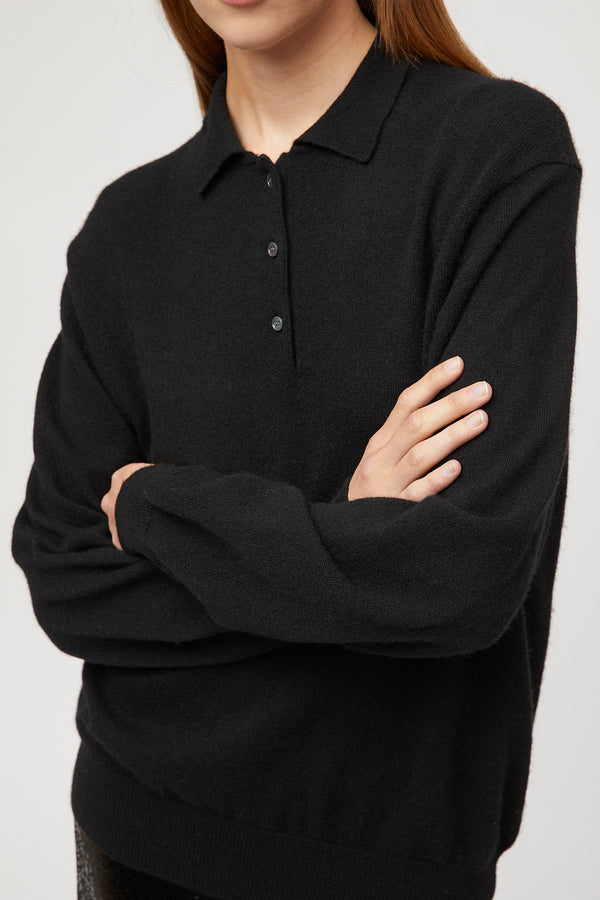 Fall Winter Spring Summer Estate Cashmere Pique Jet Black