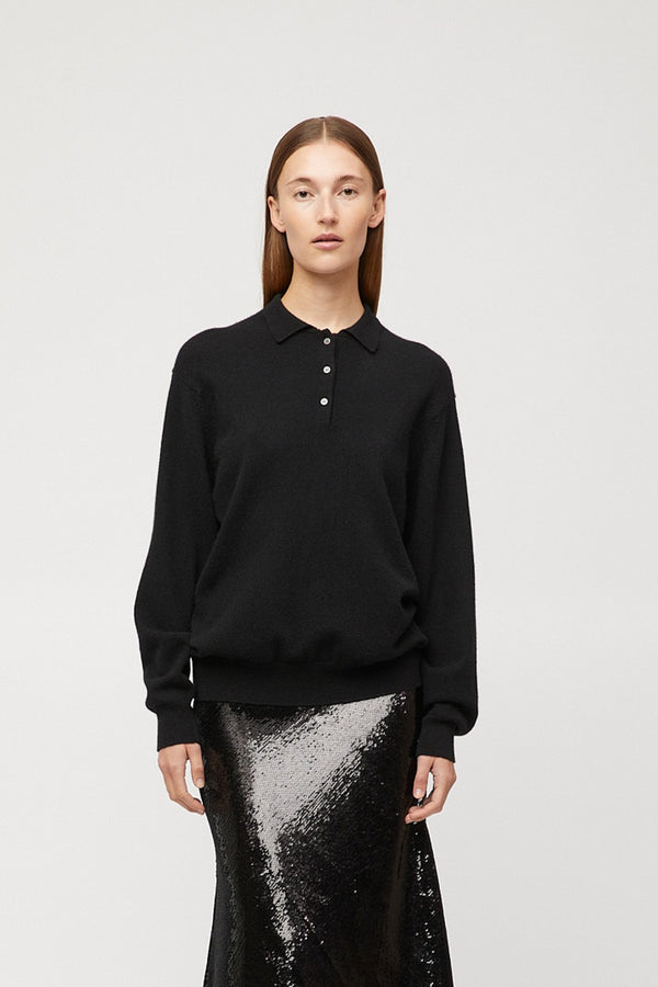 fall winter spring summer Estate Cashmere Pique Jet Black