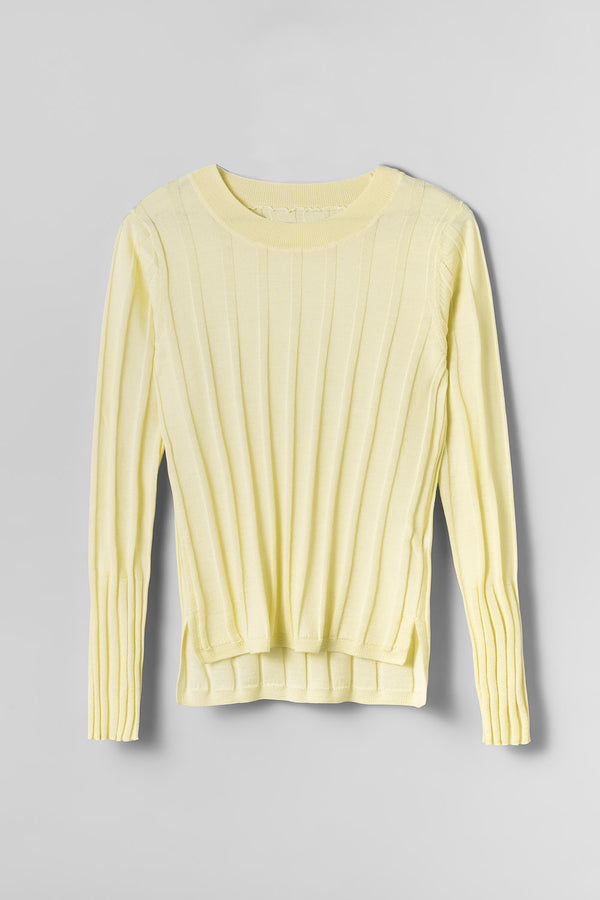fall winter spring summer Ever Ours Ribbed Knit Top Yellow Pear