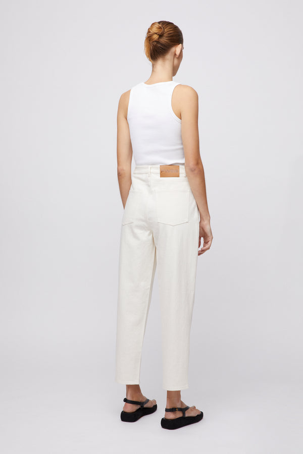 Fall Winter Spring Summer Barrel Leg Jeans Ecru