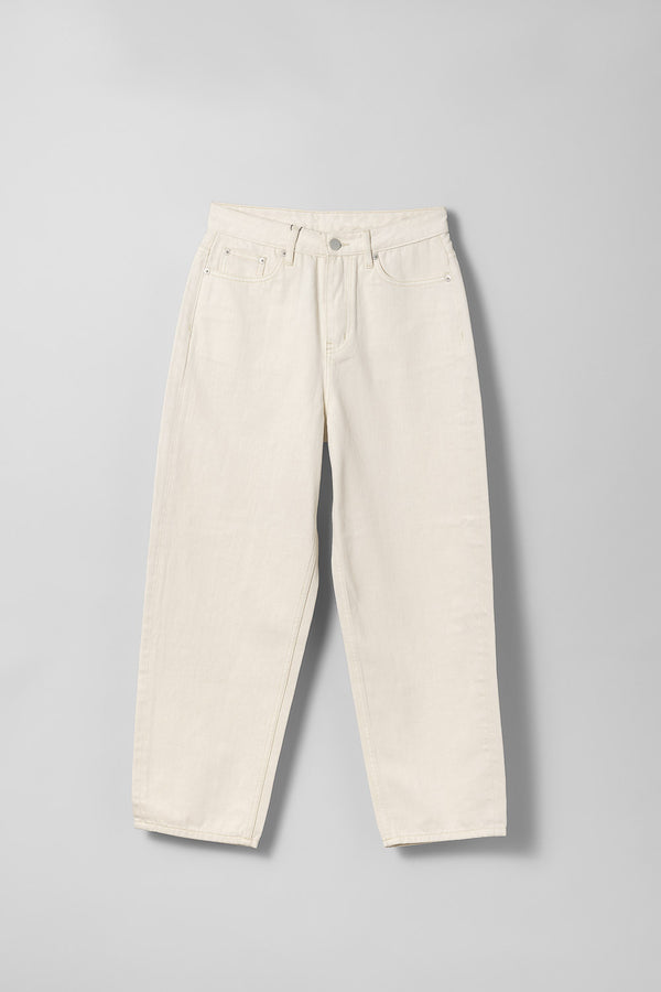 Fall Winter Spring Summer Barrel Leg Jeans Ecru