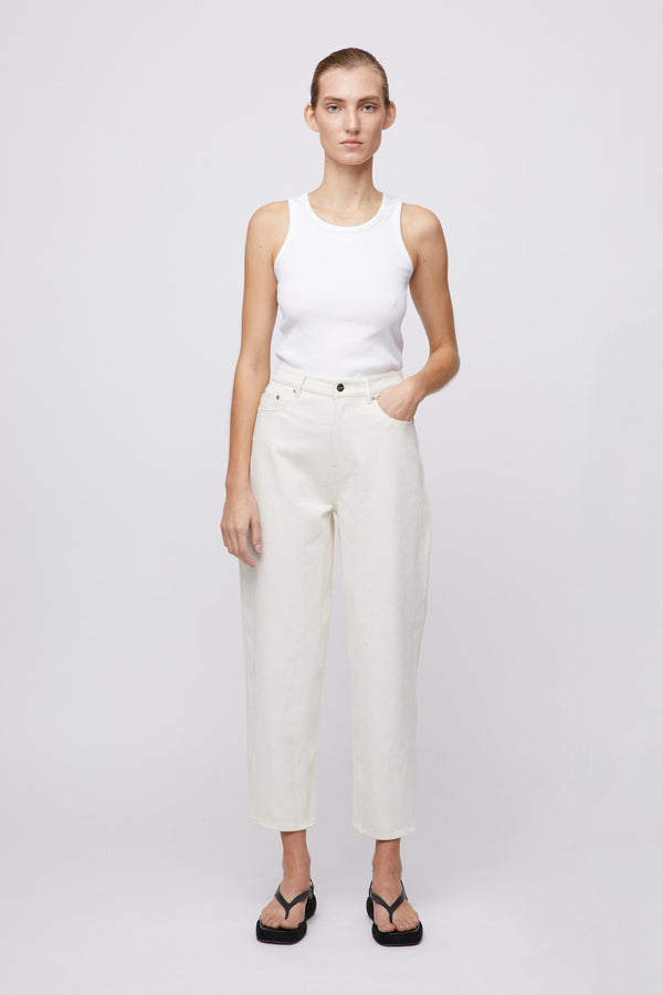 fall winter spring summer Barrel Leg Jeans Ecru