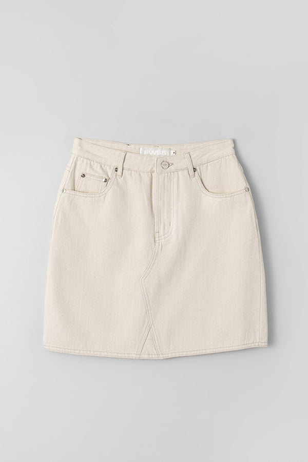 fall winter spring summer Salt Denim Skirt Ecru