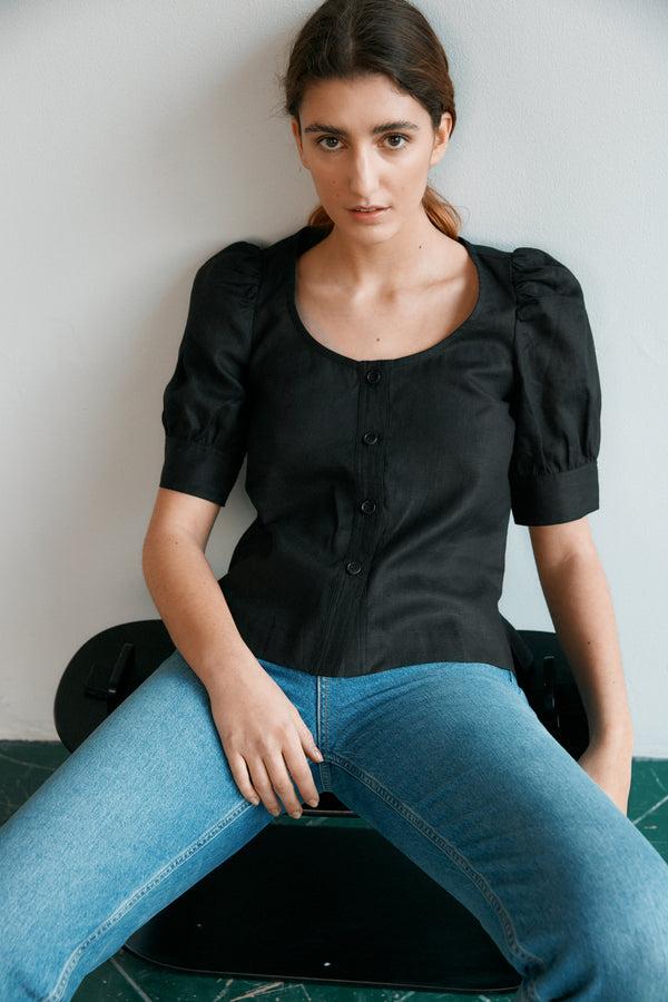 fall winter spring summer Simone Top Jet Black