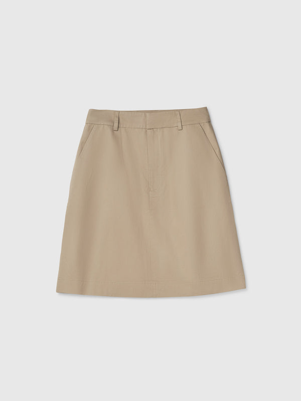 Fall Winter Spring Summer Trench Midi Skirt Khaki