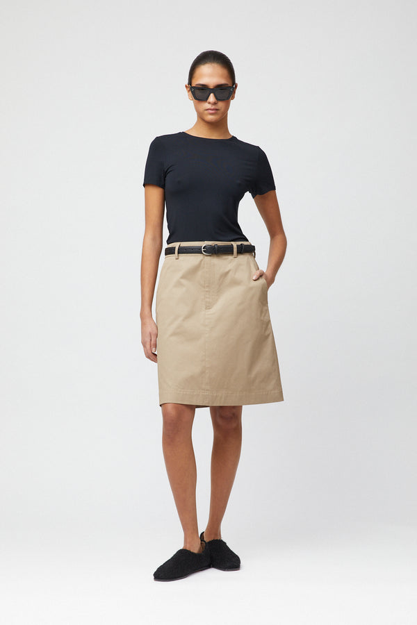 fall winter spring summer Trench Midi Skirt Khaki