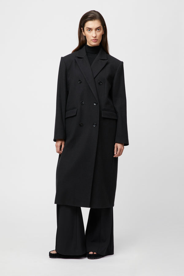 fall winter spring summer Florence Overcoat Jet Black