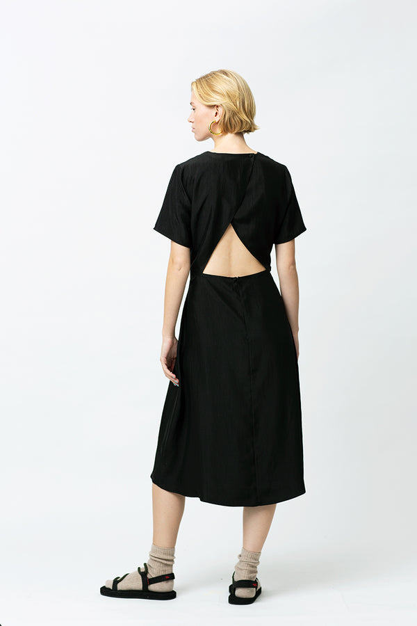 Fall Winter Spring Summer Go Open Back Dress Anthracite Black