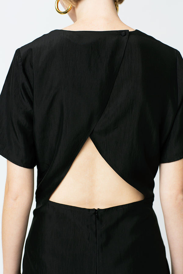 Fall Winter Spring Summer Go Open Back Dress Anthracite Black