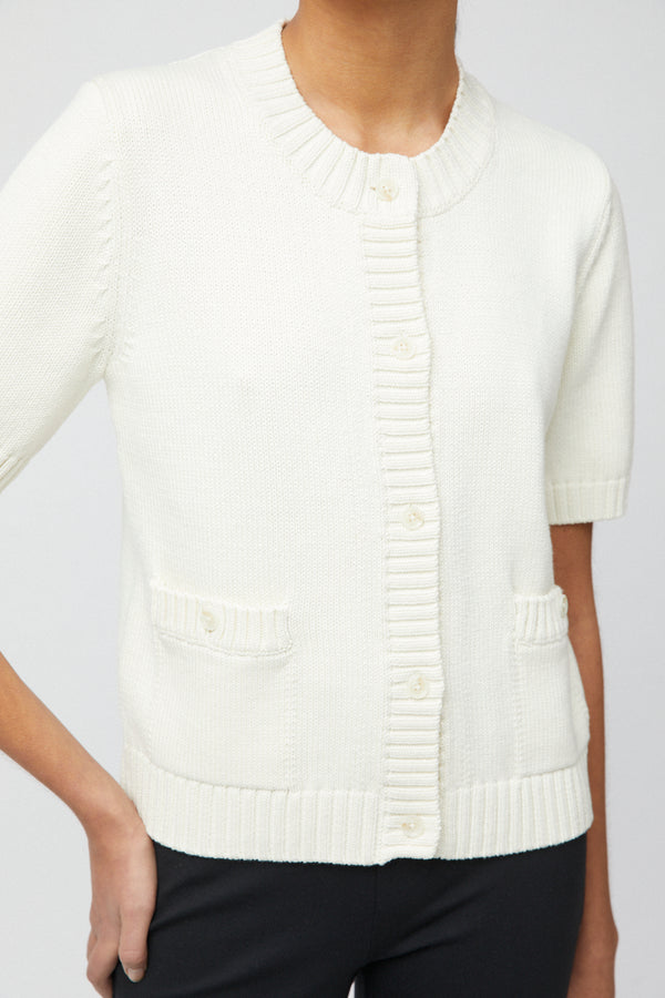 Fall Winter Spring Summer Heavy Cotton Cardigan Tee Cream