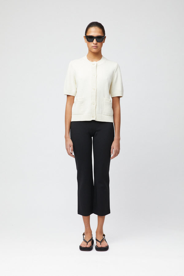 Fall Winter Spring Summer Heavy Cotton Cardigan Tee Jet Black