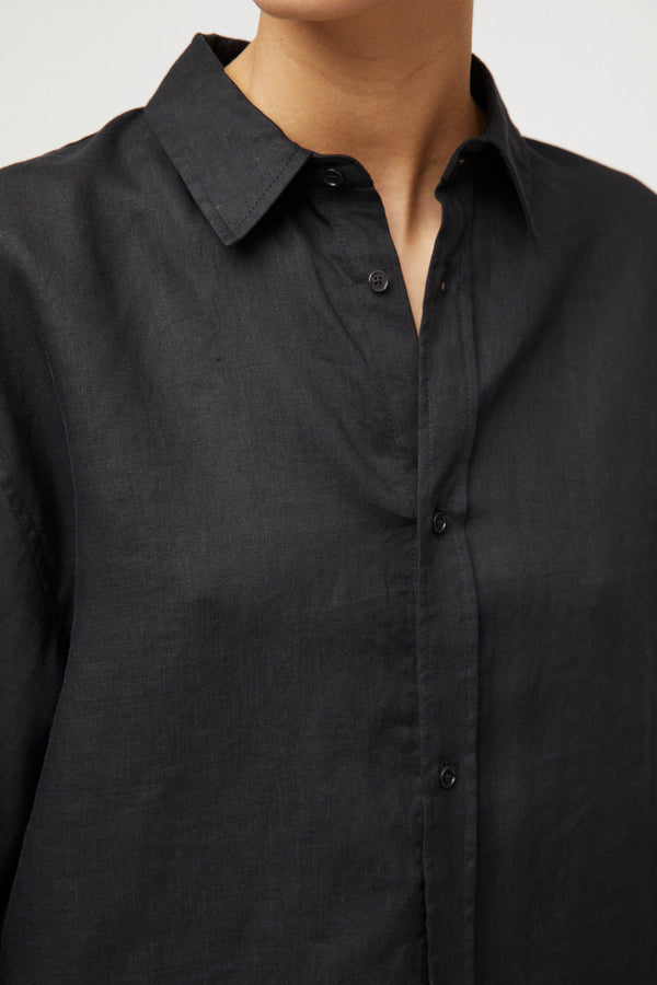 Fall Winter Spring Summer Linen Coastal Shirt Jet Stream White