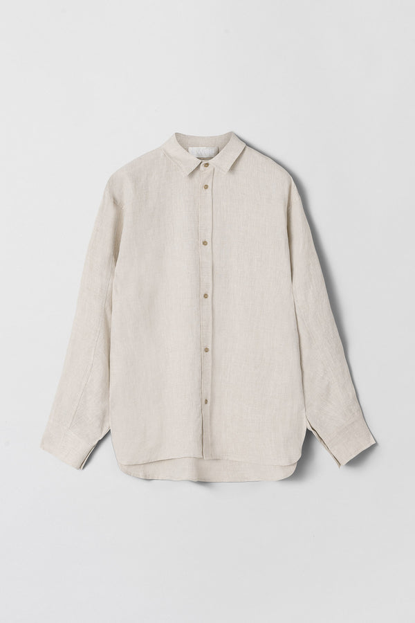 Fall Winter Spring Summer Linen Coastal Shirt Natural Linen