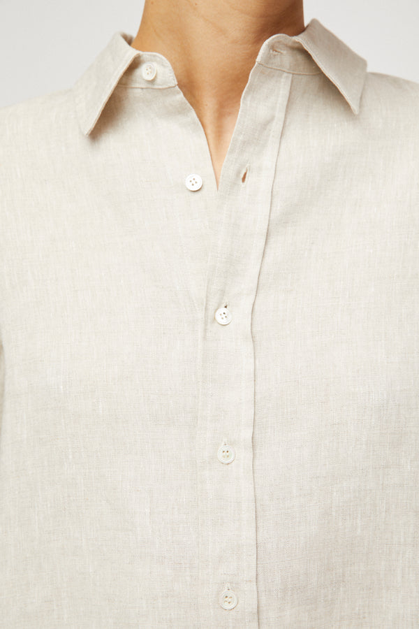 Fall Winter Spring Summer Linen Coastal Shirt Natural Linen