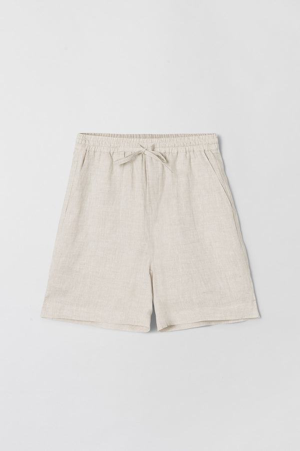 fall winter spring summer Linen Fisherman Shorts Natural Linen