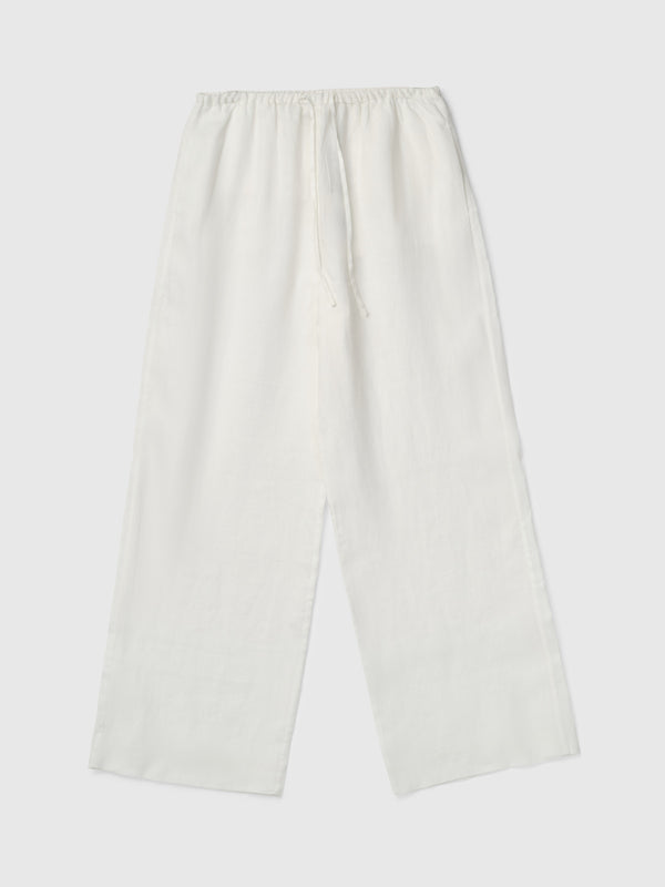 Fall Winter Spring Summer Linen Siena Trousers Jet Stream White