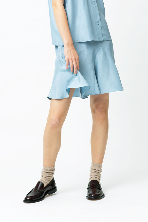 fall winter spring summer Luna Acetate Skirt Dusty Blue