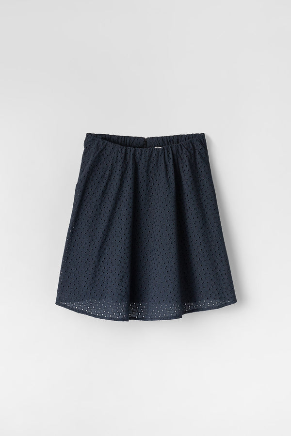 Fall Winter Spring Summer Luna Broderie Anglaise Skirt Anthracite Black