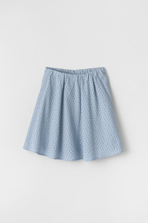 fall winter spring summer Luna Broderie Anglaise Skirt Dusty Blue