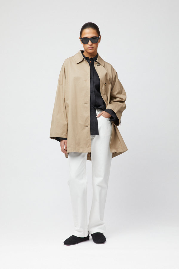 fall winter spring summer Marine Oversized Trench Coat Khaki