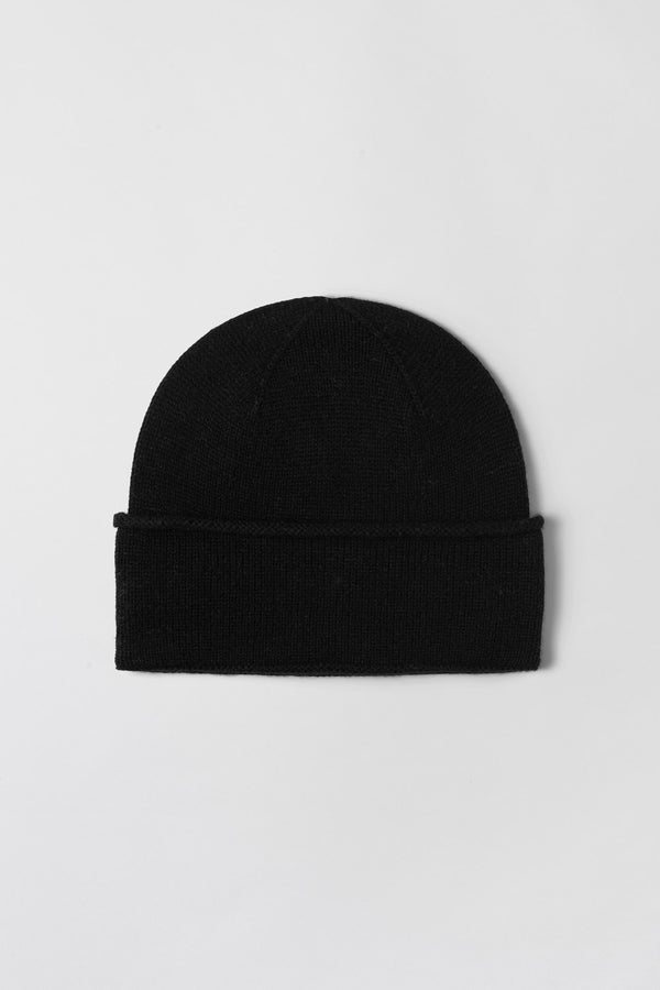 fall winter spring summer Marseille Turnup Beanie Jet Black