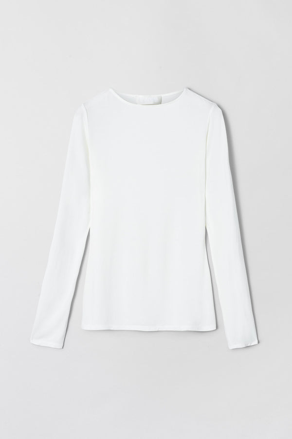 Fall Winter Spring Summer Modal Long Sleeve Top Off White