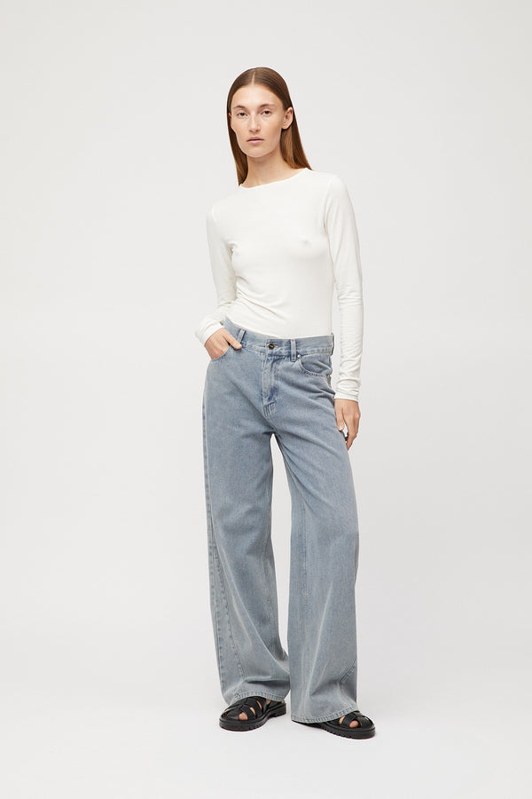 Fall Winter Spring Summer Modal Long Sleeve Top Off White