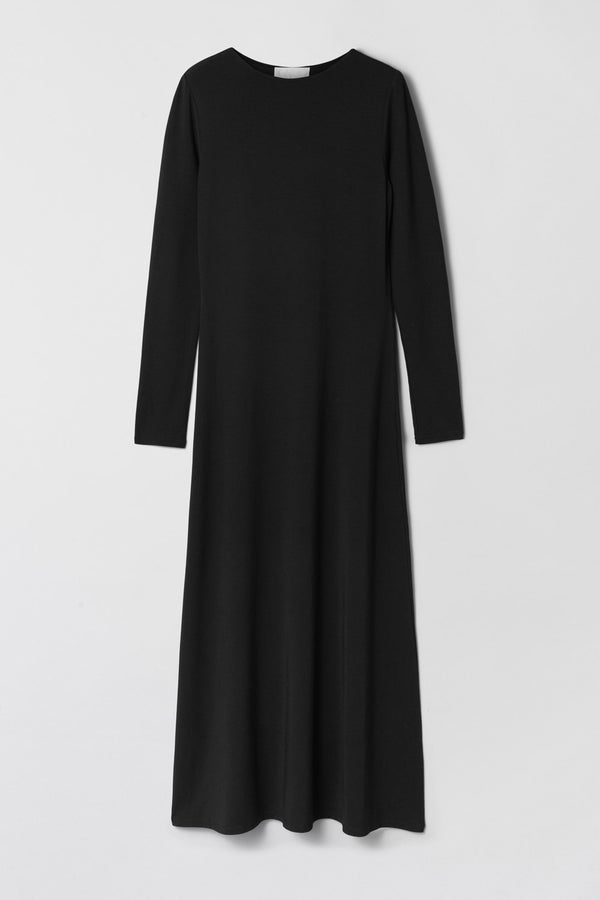 fall winter spring summer Modal Maxi Dress Jet Black