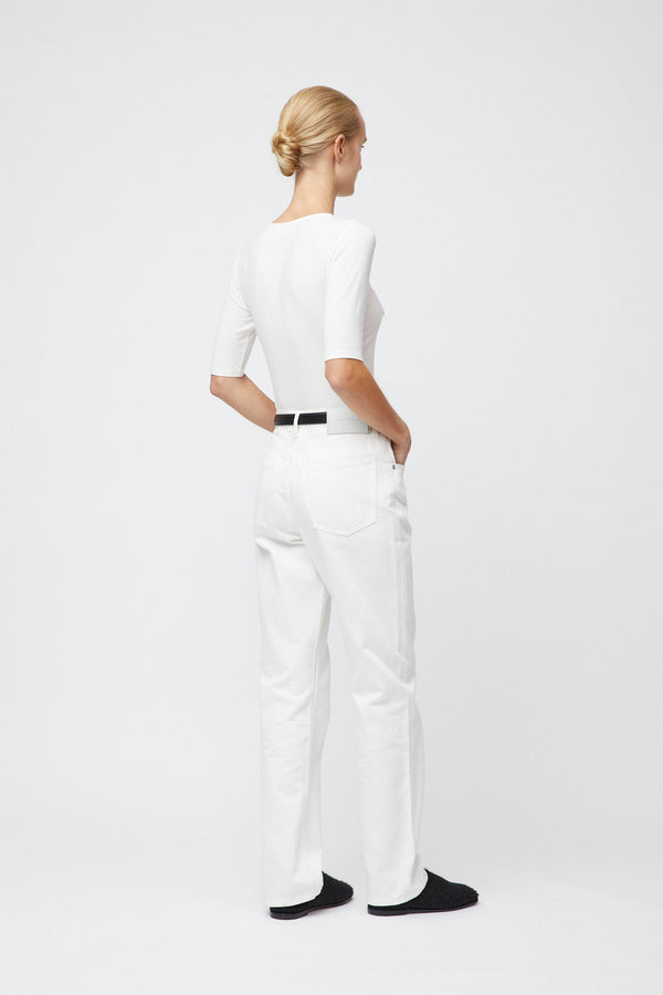 Fall Winter Spring Summer Modal Midi Sleeve Tee Off White