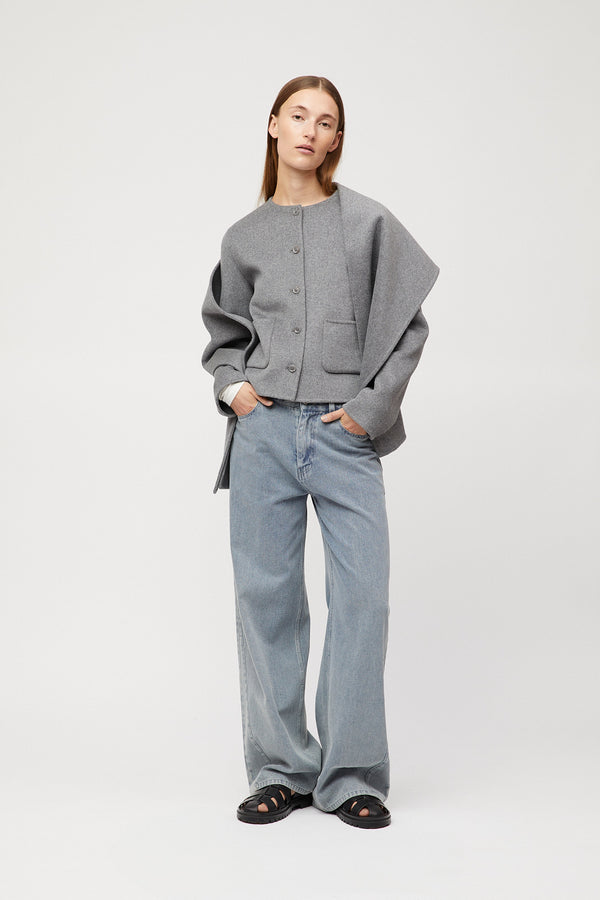 Fall Winter Spring Summer Monaco Double Jacket Gray Melange