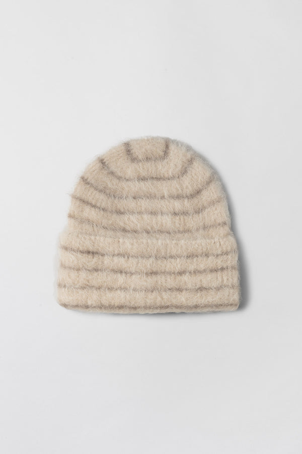fall winter spring summer Montpellier Beanie Brown Cream Stripe