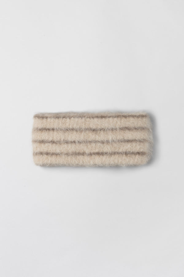 fall winter spring summer Montpellier Headband Brown Cream Stripe